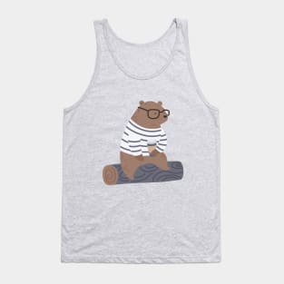 Hipster Bear Tank Top